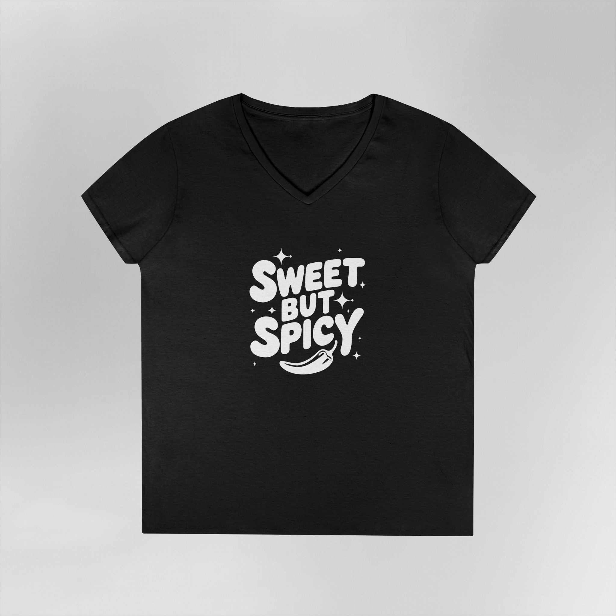 Spicy but Spicy - Ladies V-Neck T-Shirt - Image 4