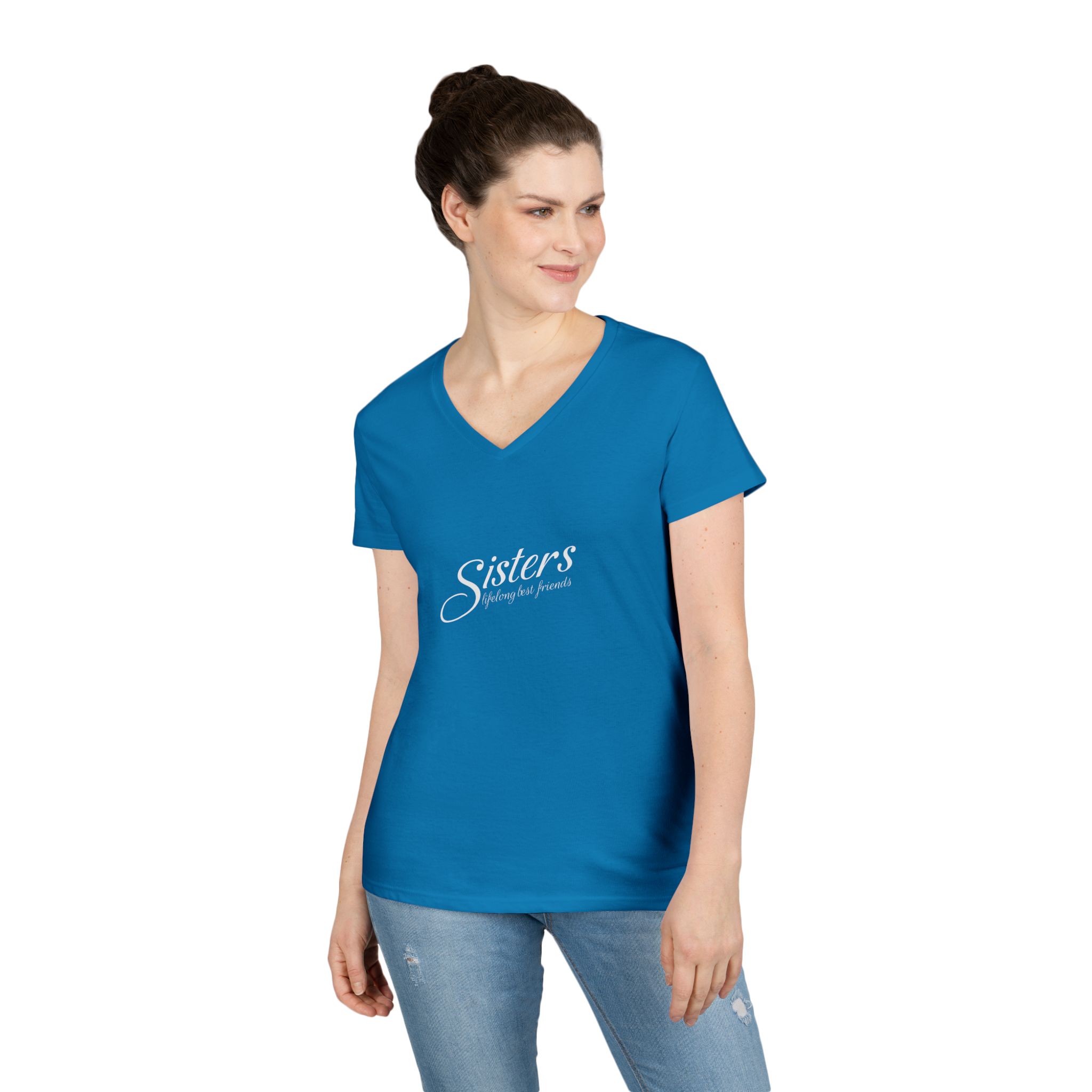 Sisters Lifelong Best Friends - Ladies V-Neck T-Shirt - Image 14
